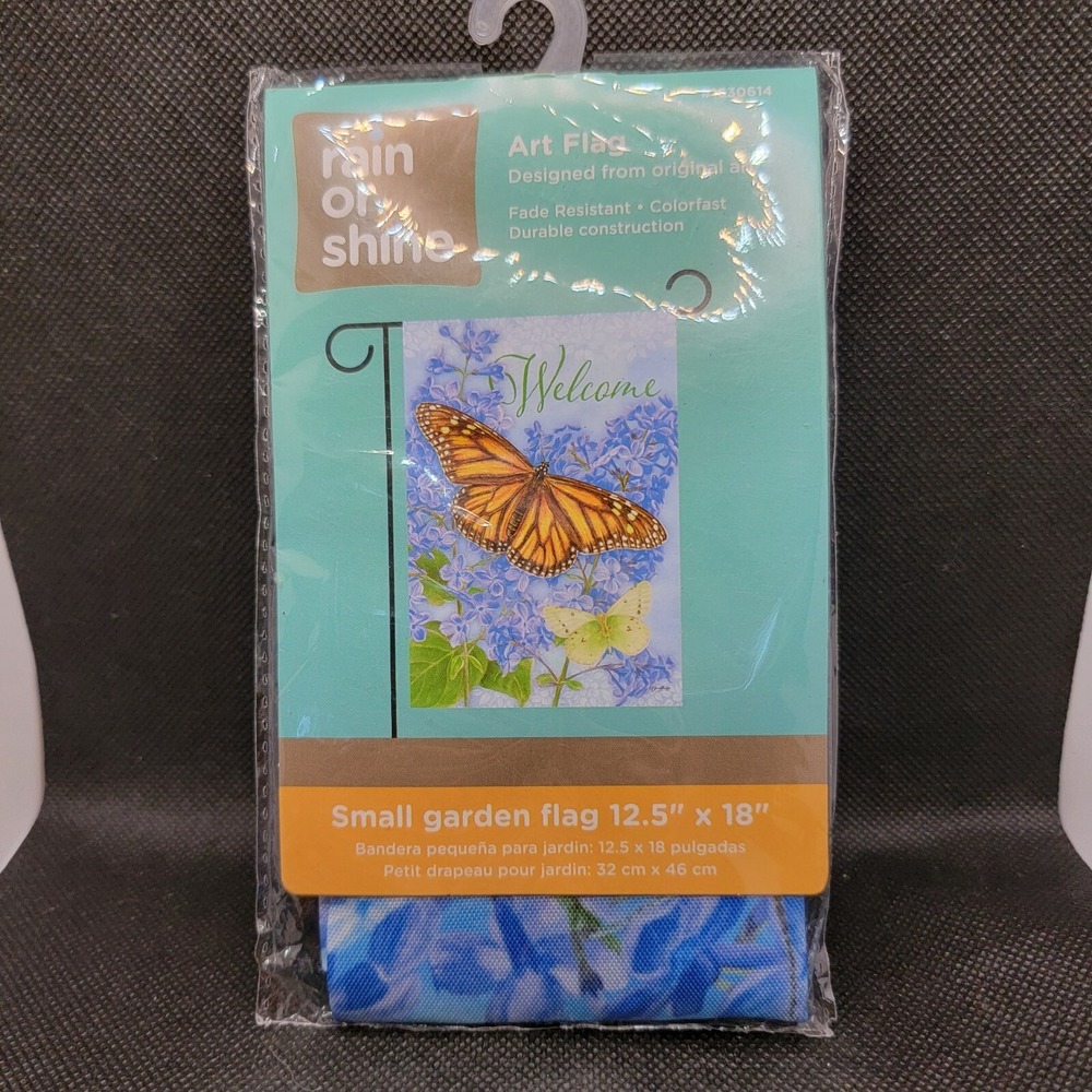 SOARING BUTTERFLY WELCOME 12.5" X‎ 18" GARDEN FLAG RAIN OR SHINE